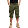 Men's Outdoor Cargo Shorts Below Knee Length Multiple Pockets Adjustable Waistband Relaxed Fit Durable Fabric