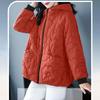 Chaqueta corta informal de invierno para mujer, de talla grande, gruesa, de color liso, con capucha y cremallera, modelo cálido.