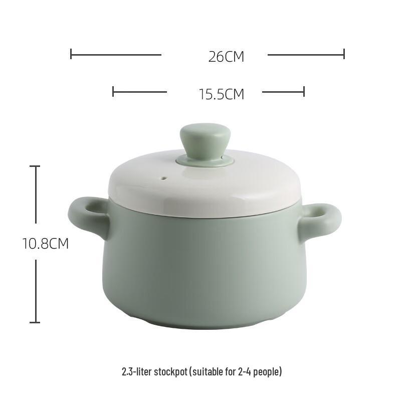 ZMR Macaron Ceramic Double-Lid Stew Pot