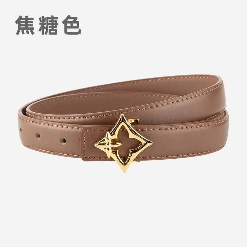 Belt Women's Genuine Leather Korean Version Douyin Belt Women's Young People Cowhide Belt