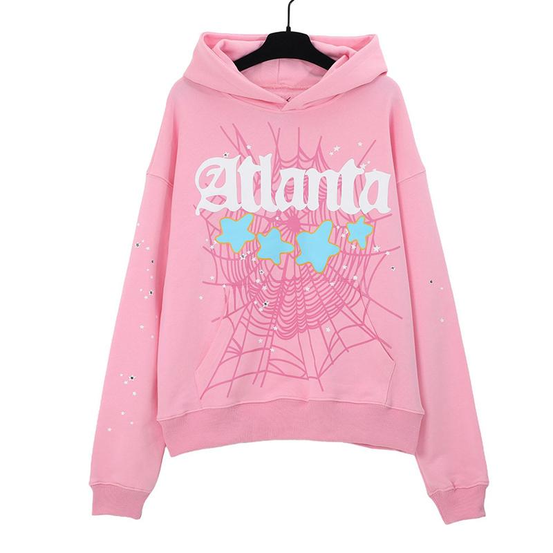 2025 Ny mote Print Letters Spindelvev Print Hettegenser Hip Hop Plus Size Løs Hettegenser Casual Bukser Sportsdress