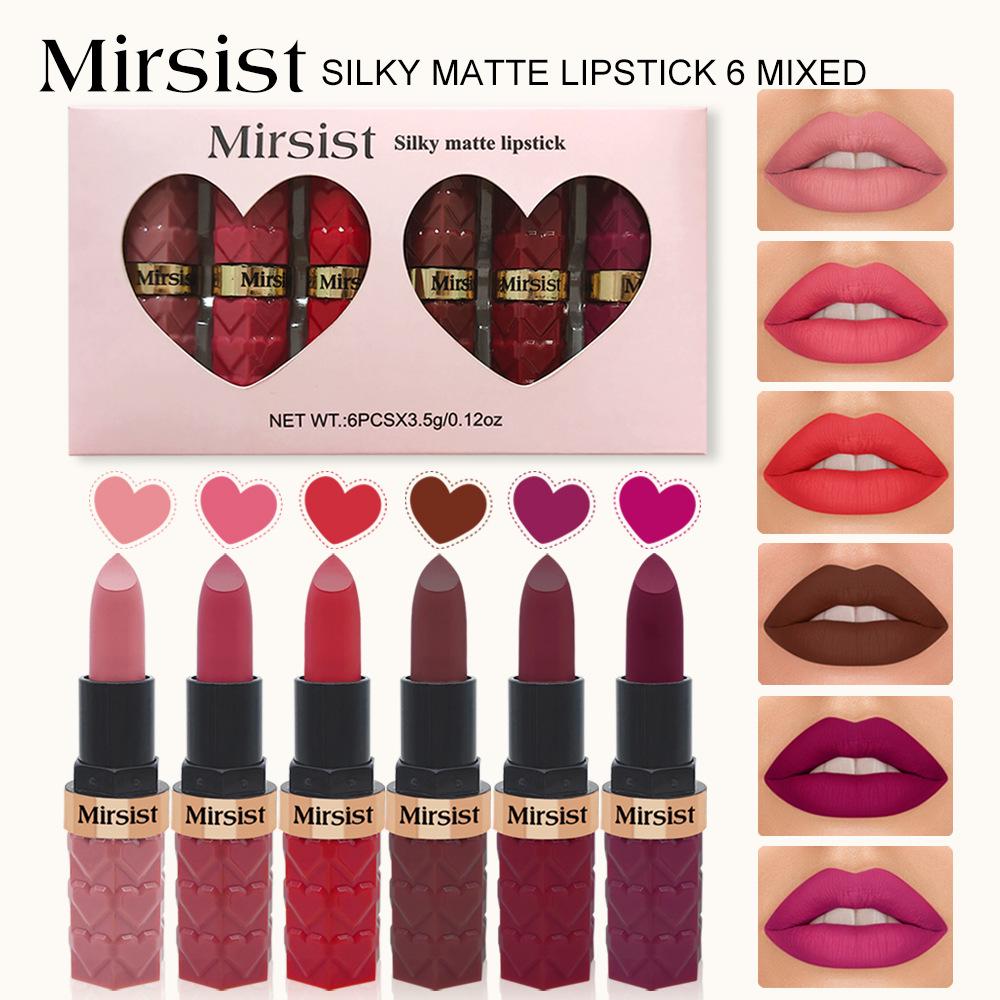 Mirsist Six-Piece Matte Long-Lasting Lipstick Set