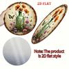 Metal Wall Art Vintage 2D Iris Flower Butterfly Round Plate 20cm for Garden