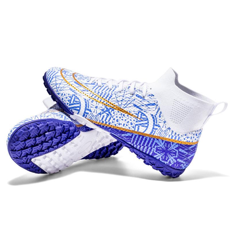 Fashion Soccer Boots Men and Women High Top Crushed Nails Juvenile Adult Couple Artificial Grassland Spike Training Shoes Sneakers