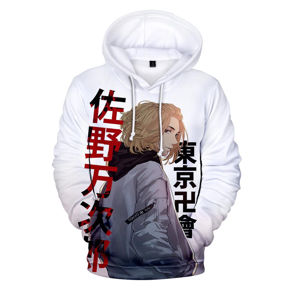 Spring and Autumn Jacket Men's Tokyo Avenger 3D Digital Printing Casual Pullover Sports Women's Hooded Sweater