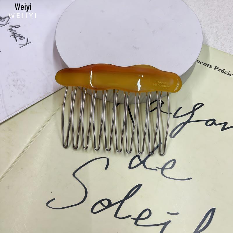 Wei Yi Stylish Acetate Hairpin Comb for Bangs - High-End Textured Design