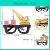 Fun And Colorful Construction Vehicle Themed Glasses For Kids Birthday Party Decorations