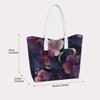 Purple Floral Moon Print Women Tote Bag Casual Shoulder Bag For Daily Use