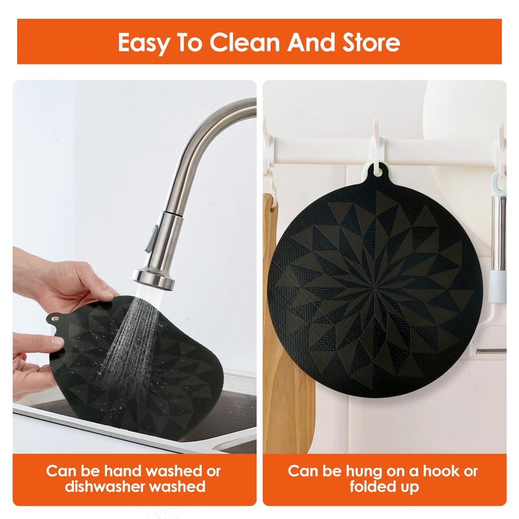 2/4Pcs Induction Cooktop Mat Multifunctional Silicone Countertop Protector Mat  Cooktop Scratch for Kitchen Cooking 24cm