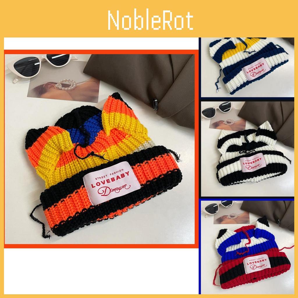Womens Cat Cute Ear Knit Hat Winter Thick Warm Soft Cotton Cozy Beanie