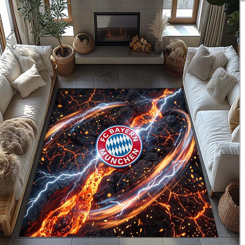 Bayern Munich Printed Flannel Area Rug Non Slip Soft Polyester Floor Carpet Indoor Decor Mat for Bedroom Living Room Sofa Game Room Home Decoration