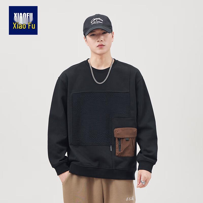 

Мужской свитшот с круглым вырезом и текстурными вставками 2XL