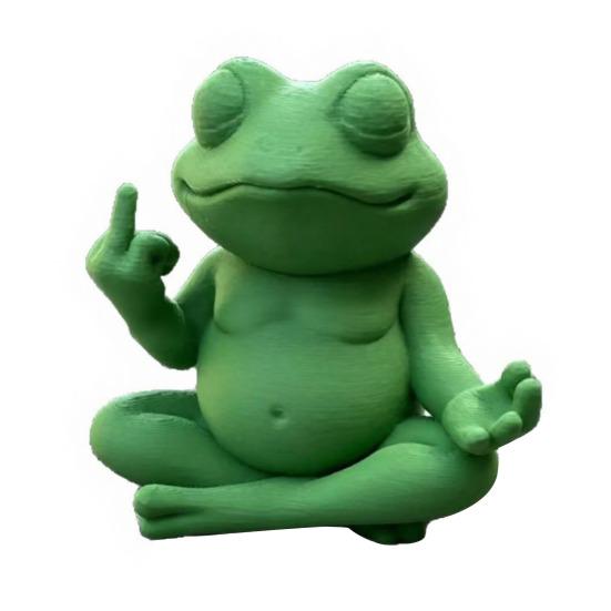 

Meditative Frog Figurine Zen Yoga Frog Statue with Middle Finger Gesture Quirky Garden Sculpture for Home Office Desk Decor зелёный
