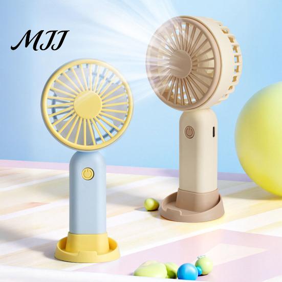 Compact Travel Fan Portable Handheld Mini Fan, 3 Speed USB Rechargeable Personal with Essential Detachable Stand, Quiet Cooling for Office,