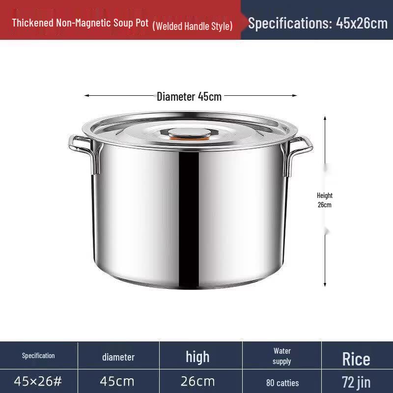 JPHZNB Extra Thick Stainless Steel Soup Pot with Lid