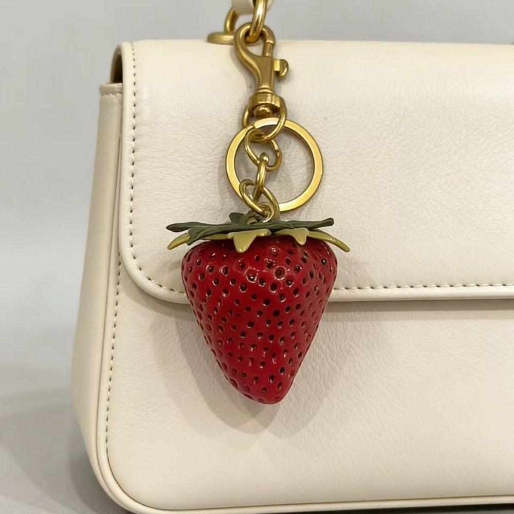 DIY Strawberry Keychain Elegant Bag Pendant Bag Accessories Fruit Bag Charm Key Ring