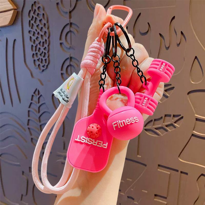 Portable 1 PCS PVC Pickleball Bag Tag Keyring Cute Lightweight Pendant for Car Keychain Backpack Pickleball Fans Creative Gift
