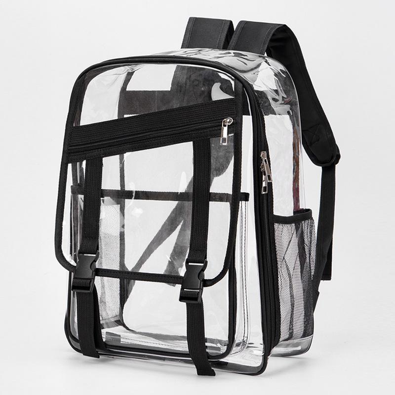 Schoolbag transparent backpack male junior high school student PVC schoolbag female 1011 new large-capacity anti-splashing backpack