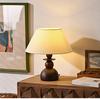 French Mid-Century Style Wabi-Sabi Wooden Bedside Table Lamp - Retro Designer Bedroom/Study Atmosphere Light