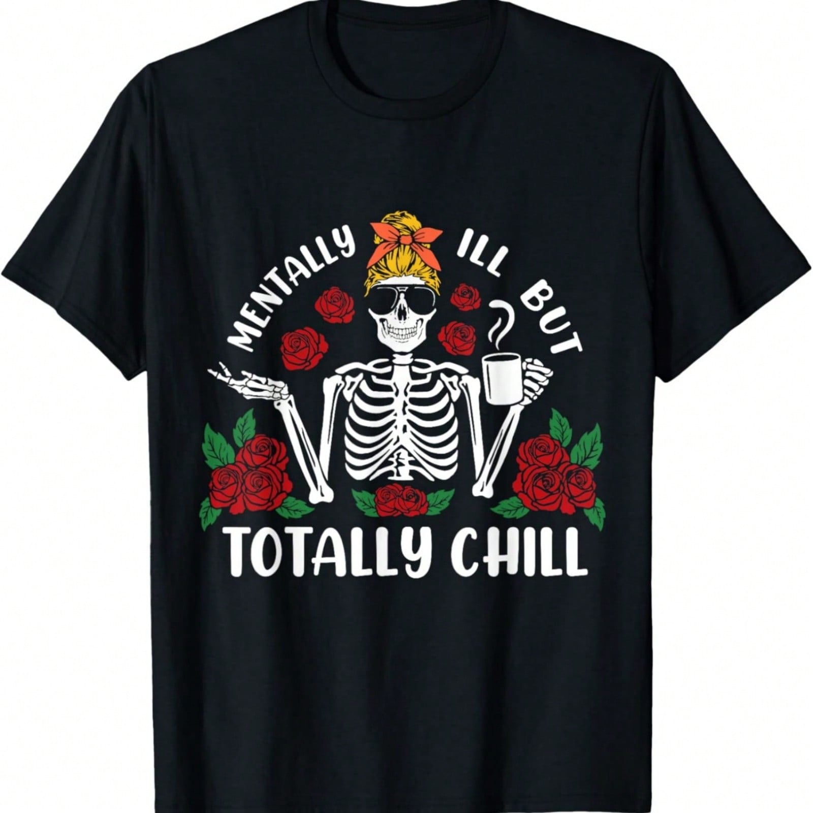 tally Ill But Totally Chill Coffee Lovers T-Shirt S разноцветный