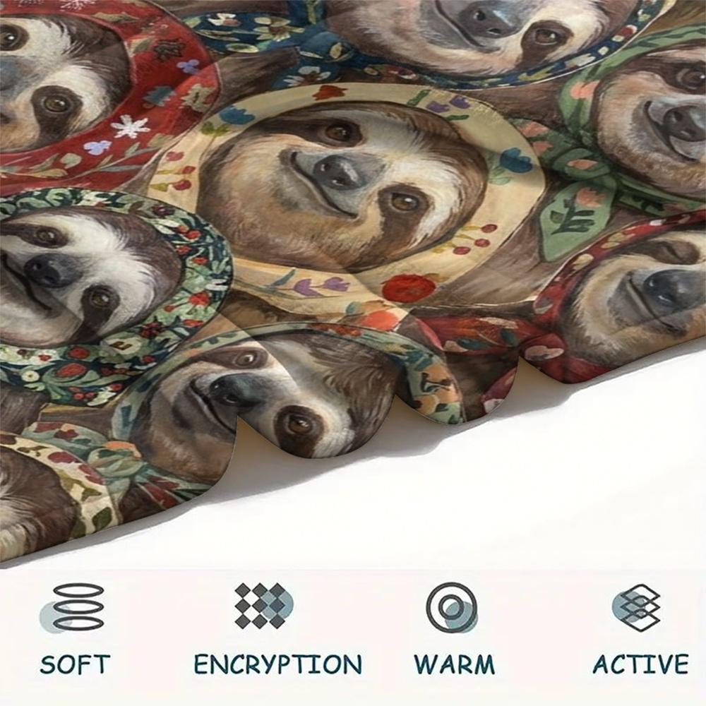 1 Stück Retro Tier Kunst Druck Flanelldecke, Hohe Qualität für Alle Jahreszeiten, Heimdekoration, Wärme und Komfort, Perfekt für Weihnachtsgeschenke