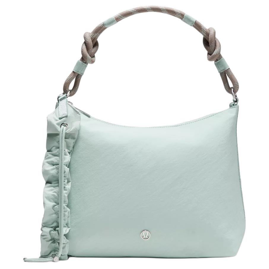 Lululemon 6.5L Silver Metallic Pleated Shoulder Strap Recycled Nylon Tote Bag Women Tote Bag Pelican-Blue LW9FP9S-074948 Pelican Blue