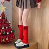 Solid Color Jk Leg Warmers Harajuku Red Leg Socks Fashion Knitted Leg Cover  Streetwear