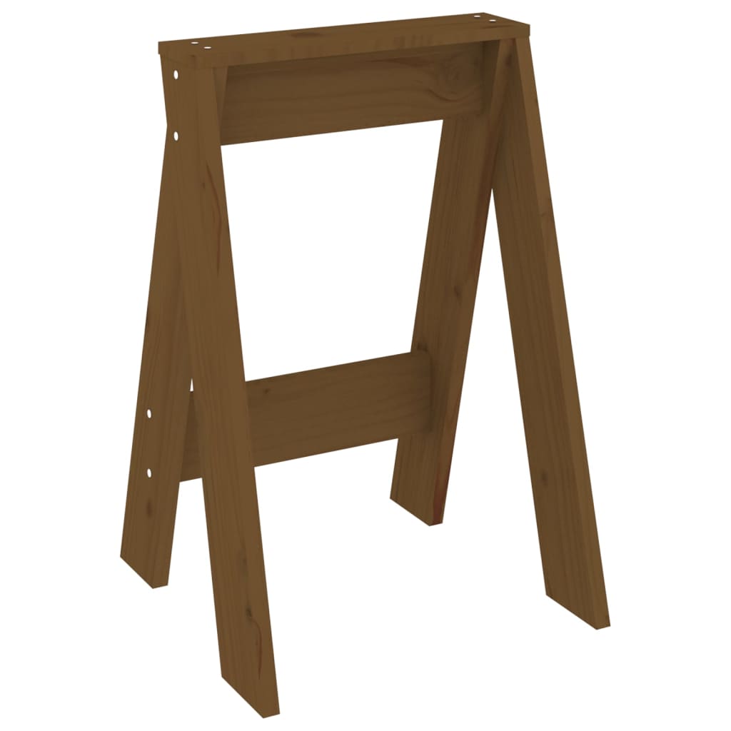 Stool Set 2 Pcs Honey Brown 40 X 40 X 60 Cm Solid Pine Wood