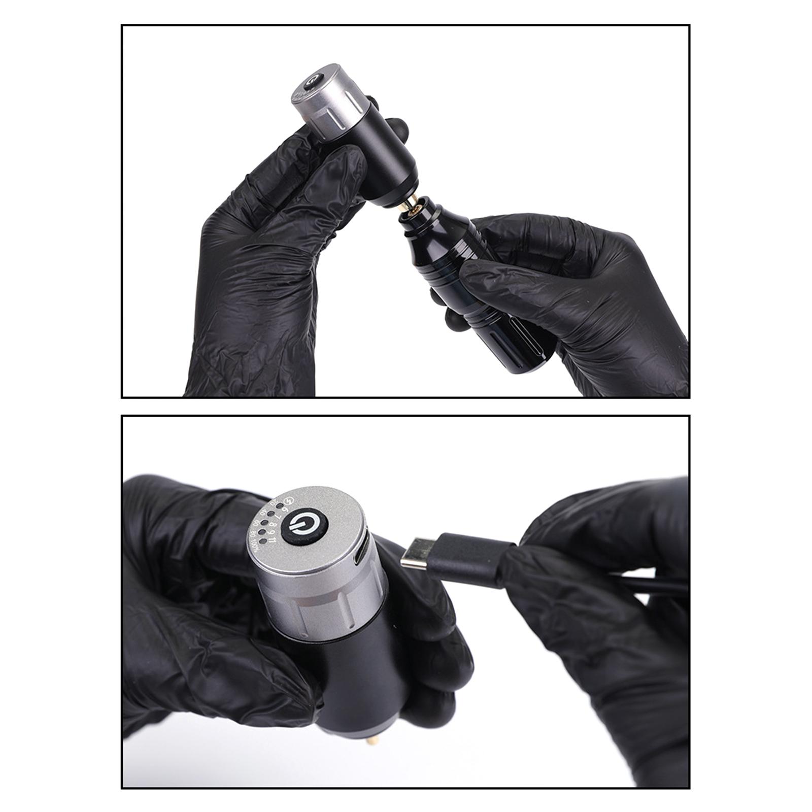 

1300 мАч профессиональная тату-ручка аккумулятор RCA разъем беспроводной источник питания для тату-ручки регулируемый 6-11 В серебряный