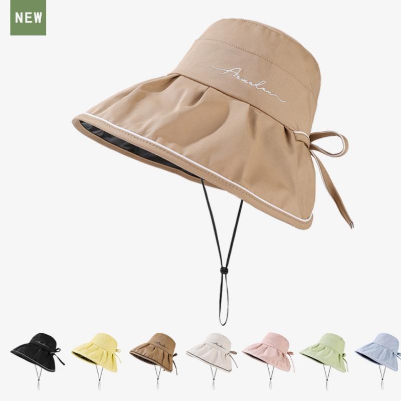 Casual Breathable Sun Protection Uv Protection Sunshade Hat Sunscreen Visors Folding Sunshade Travel Caps Embroidery Cap Panama Hat Fisherman Cap
