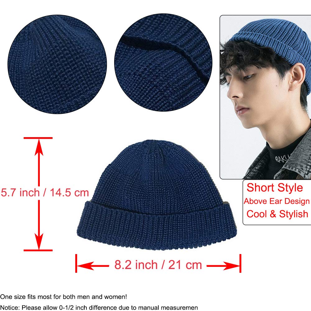 Clape Knit Roll Brimless Sag Watch Stretch Excellent Men's Cap, Beanie, Cap, Fisherman's Cap, Hat, Cap, Cap, Stylish, Shallow, Material, Warmth,