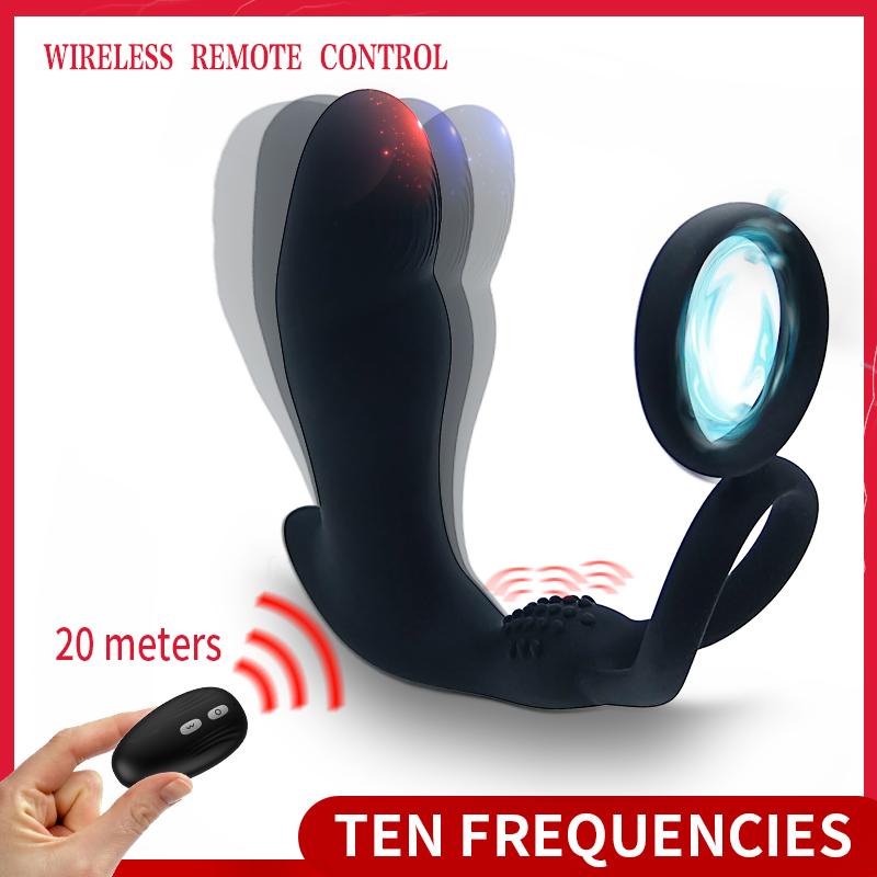 Remote Control Male Prostate Massager Anus Vibrator Delay Ejaculation Anal Plug Men Butt Plug Dildo Prostate Stimulator Sex Toys