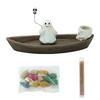 Halloween Themed Home Ornament Incense Burner Halloween Decor Spooky Ghost Ship Backflow Incense Burner for Halloween