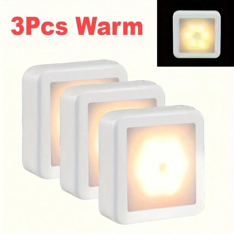 Auto Motion-Sensing LED Night Light - Wireless Stick-On Wall Lamp for Stairs/Cabinet/Bathroom, Battery Powered & Energy Saving