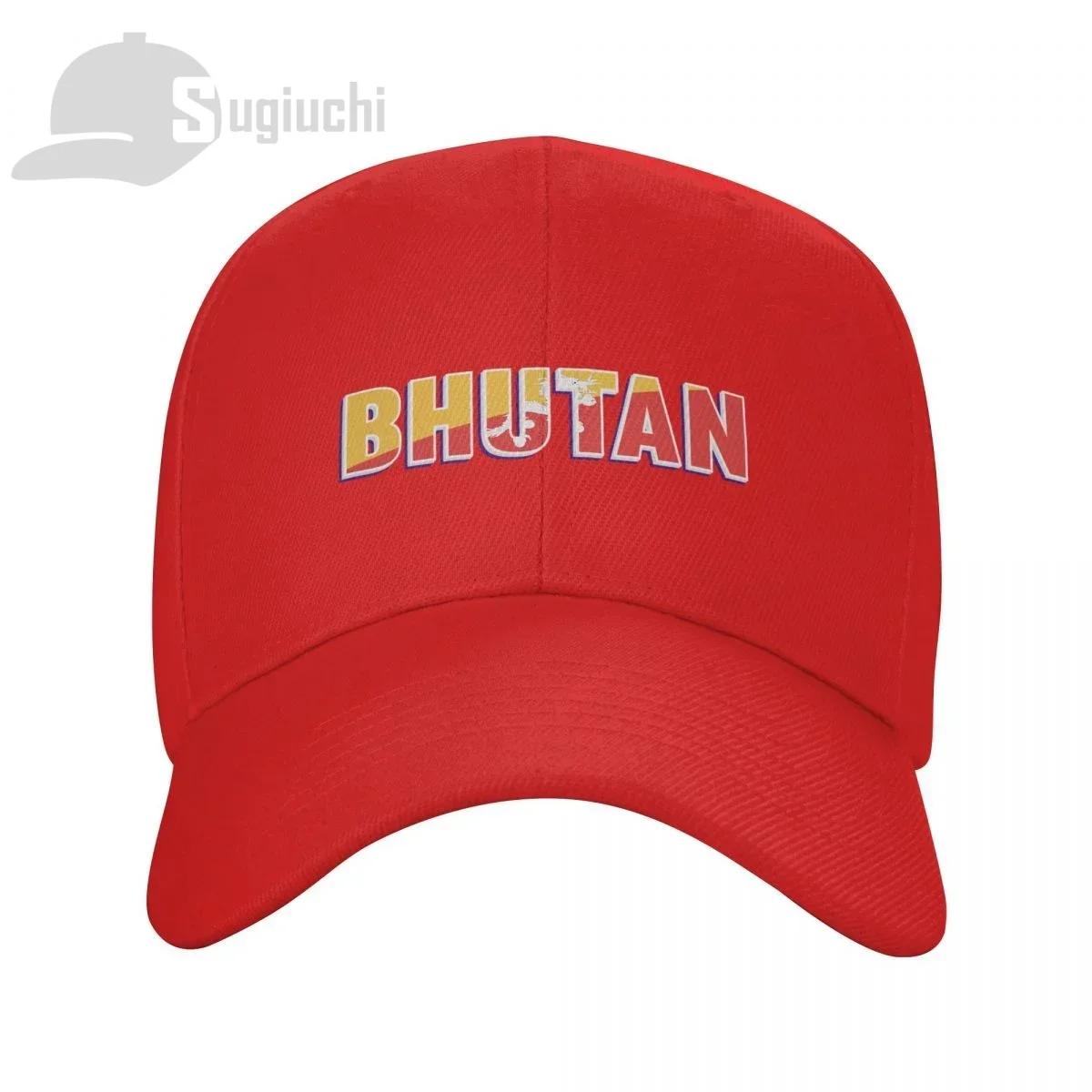 Bhutan Country Flag With Name Baseball Cap Unisex Women Summer Unisex Hip Hop Caps Golf Hat Trucker Caps One Size
