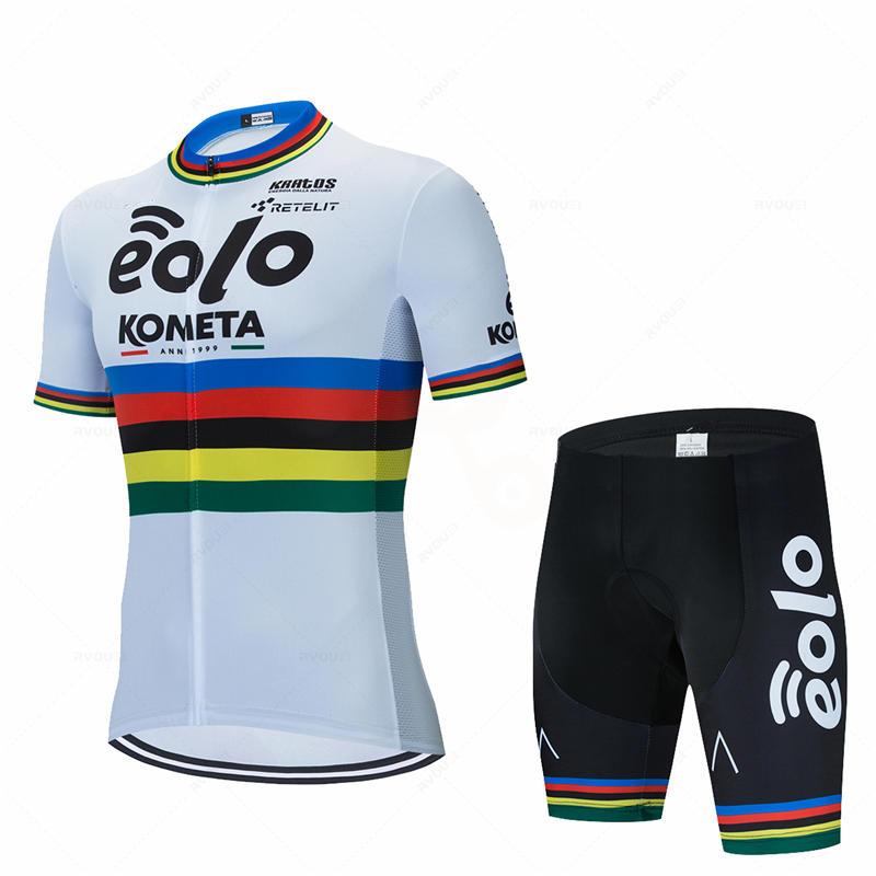 2026 Ensemble Cycliste Eolo Kometa Team Homme Maillot de Vélo Manches Courtes Kit Vêtements Vélo Vêtement Cyclisme VTT Uniforme Triathlon Maillot