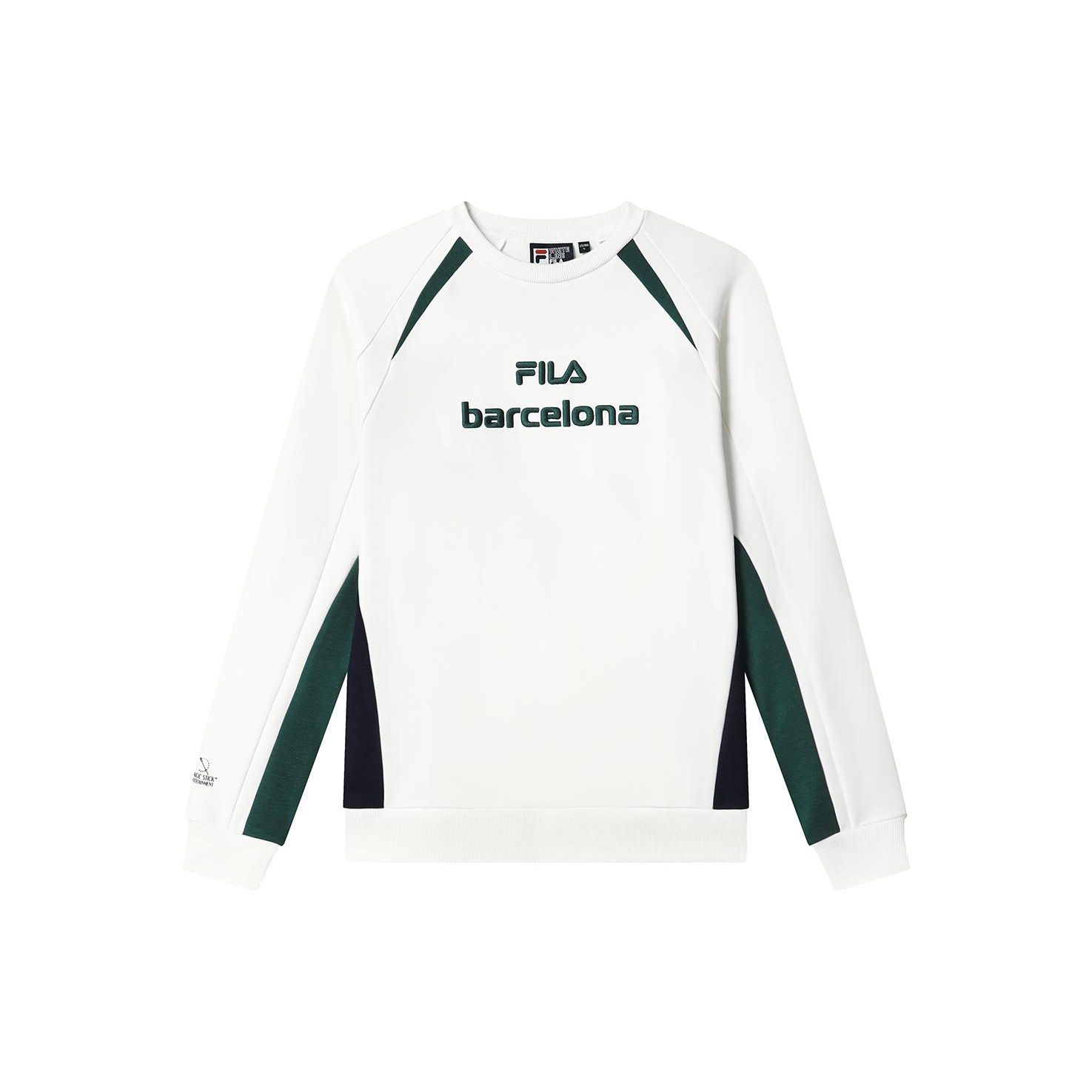 

FILA Letter Вышитый цветной блок Круглый вырез Свитер Винтаж Американский Толстовка Мужская толстовка Cloud-White F11M319201F-WT XL