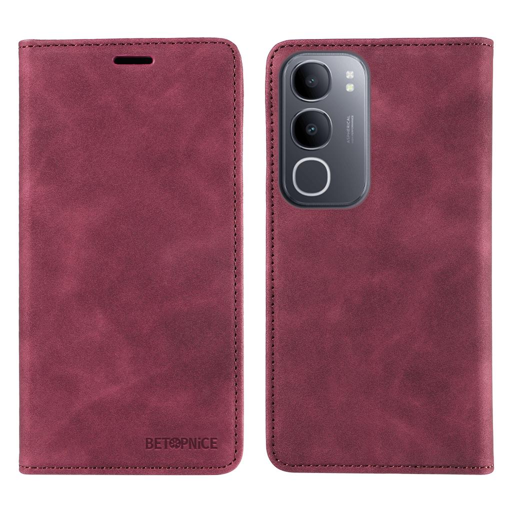 For vivo Y50 Case BETOPNICE Magnetic Closure RFID Blocking Wallet Stand Leather Phone Cover