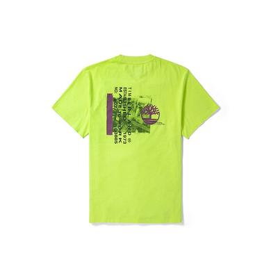 Lässiges atmungsaktives bedrucktes Rundhals-Kurzarm-T-Shirt Herren Oberteile Hellgelb A2DV1-BH4