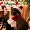 1-10PCS Pet Christmas Hat And Scarf Outfit Soft Costume Set For Cats And Small Dogs Holiday Party Dress Up Accessories