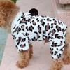 Leopard Pet Puppy Clothes Hoodie Jumpsuit Pajamas Outwear