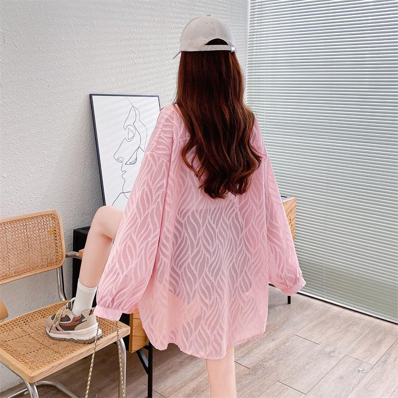 Women's Chiffon Sun Protection Cardigan - Lightweight, Long-Sleeved Beach Outerwear