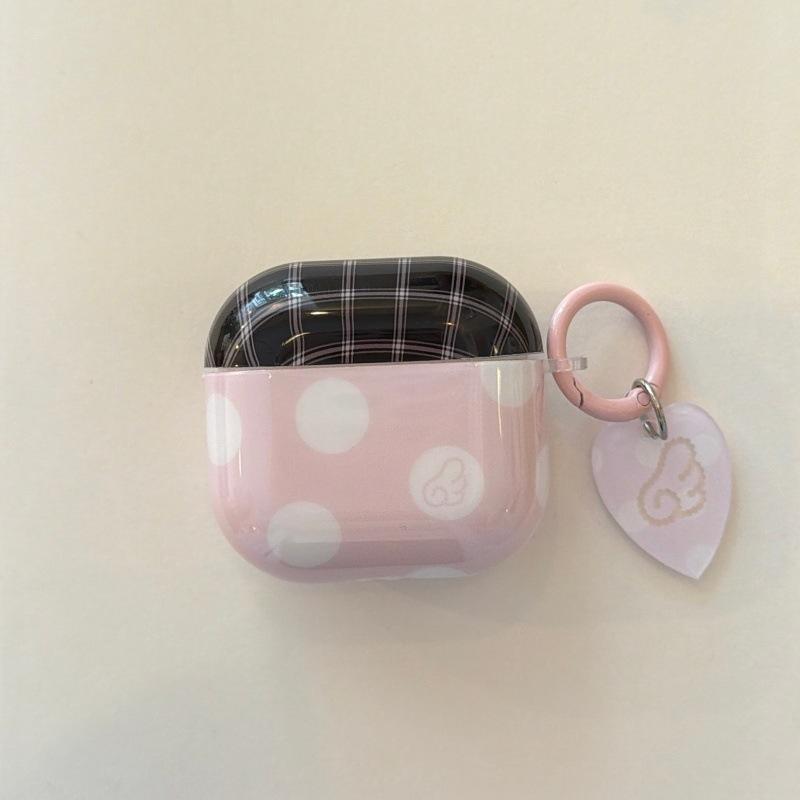Ins Pink and Blue White Polka Dot Wings Are Suitable for Apple AirPods 1st Generation Protective Case Pro1 Bluetooth Headset Case Pro1.