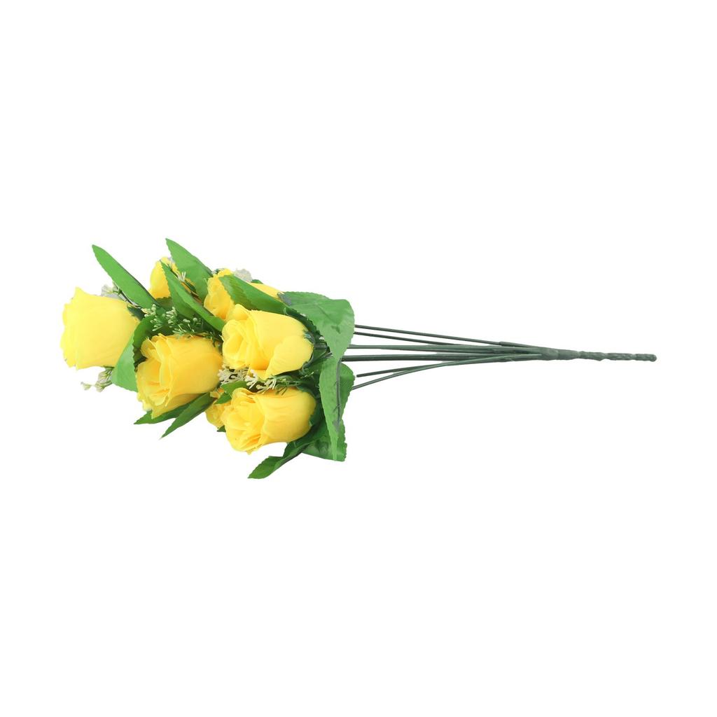 Graceful 10 Heads Fake Rose Bud Bunch for Wedding and Garden Decor
