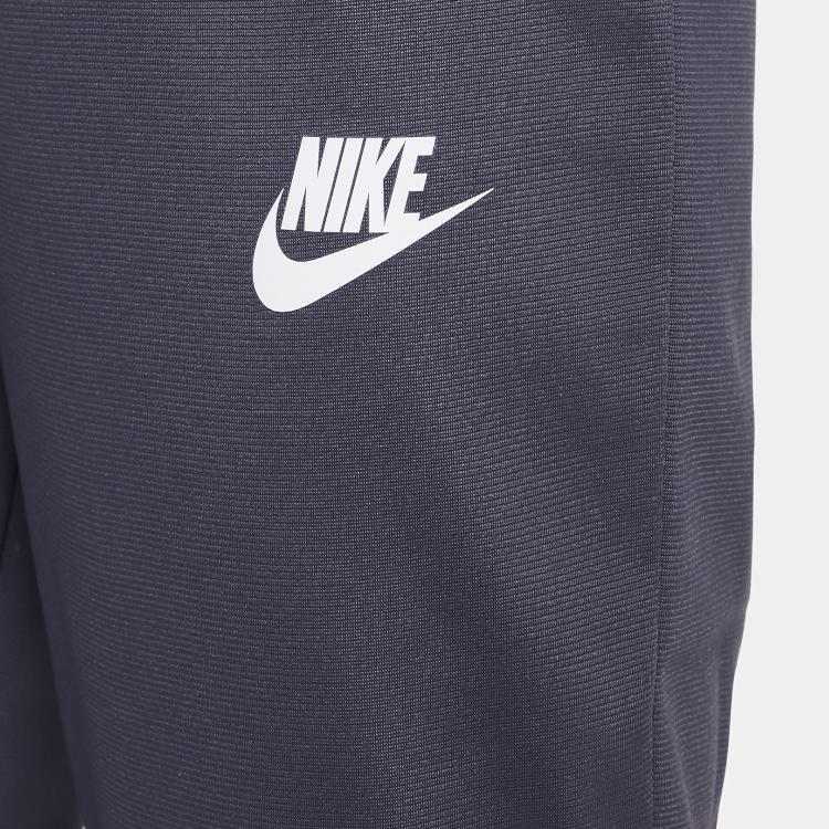 Nike Jaqueta Casual com Estampa de Logotipo de Letra Calças de Perna Reta Fato de Treino Fato Infantil Azul-Escuro DH9661-015