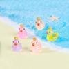 10pcs Cute Crown Small Ducks Miniature Animals Figurine Model New Mini Resin Ducks