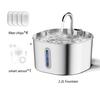 2.2L Automatic Stainless Steel Square Cat Water Fountain Pet Water Fountain with Window (without 5V 1A Socket)