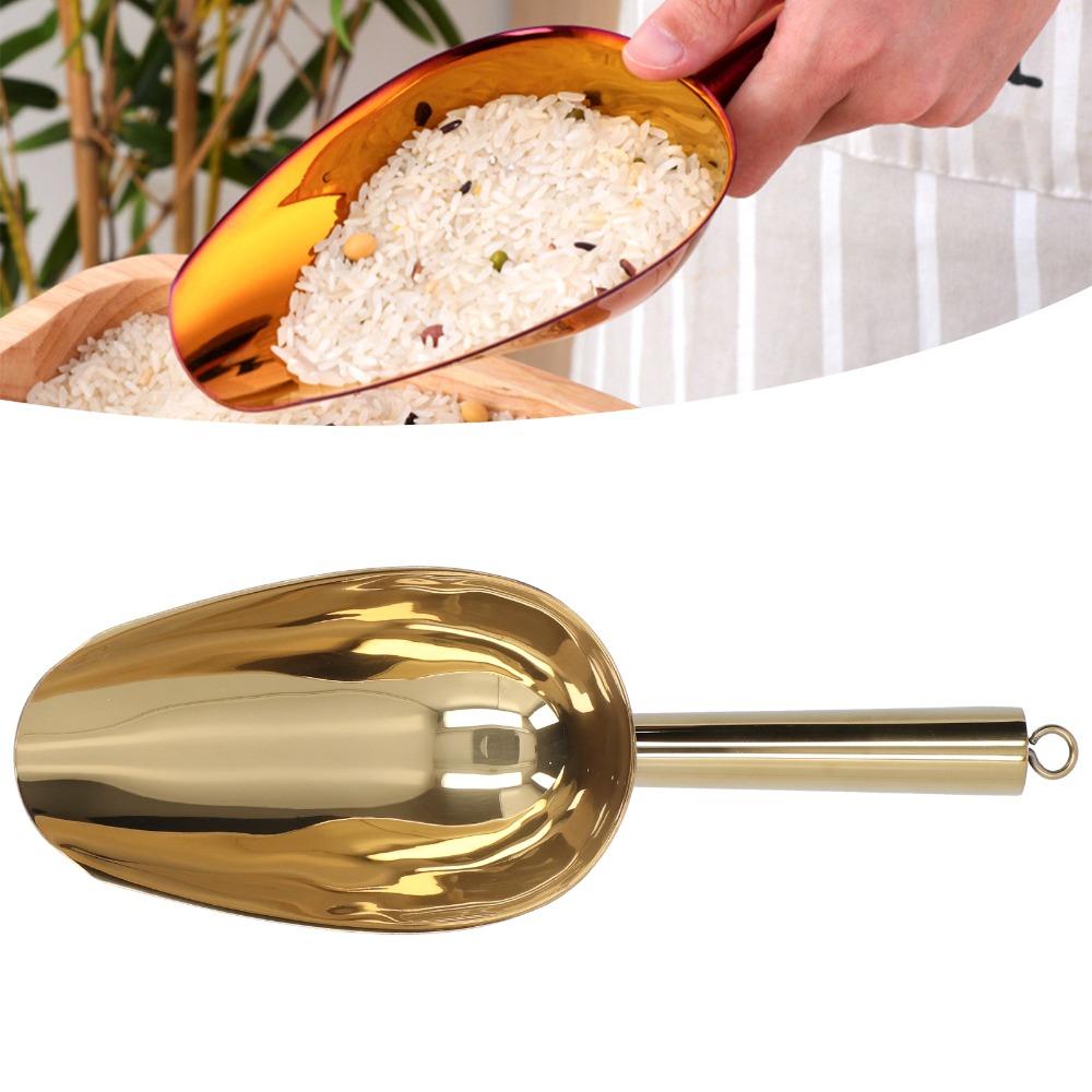 Pá de Gelo de Grau Alimentício em Forma de U Pá de Alimentos de Metal Acessório para Freezer Pá de Praia Balde de Gelo