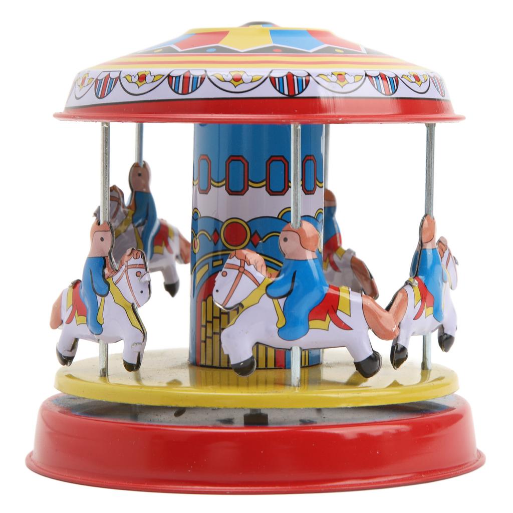 Carousel Horse Wind Up Toys Retro Håndlaget Interessant Roterende Karusell Hest Clockwork Leker for