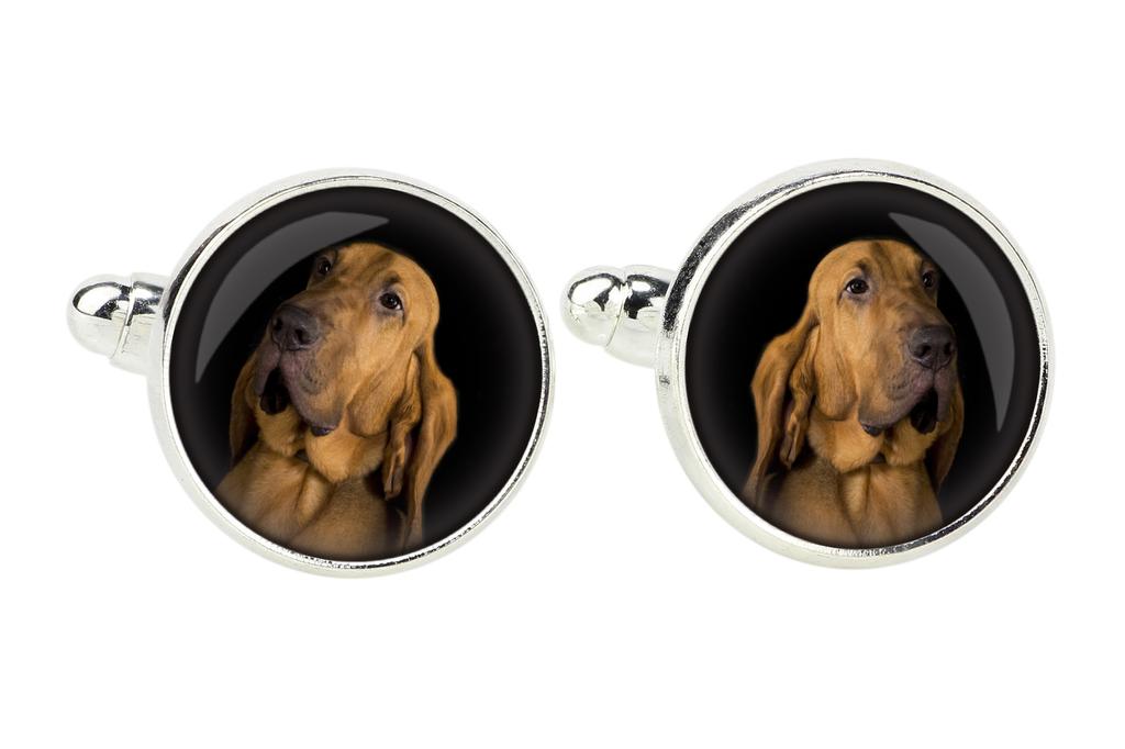 Bloodhound, St. Hubert Hound, Sleuth-hound - cufflinks and tie with your photo, a suit decoration, men's jewelry from the Art-Dog brand.